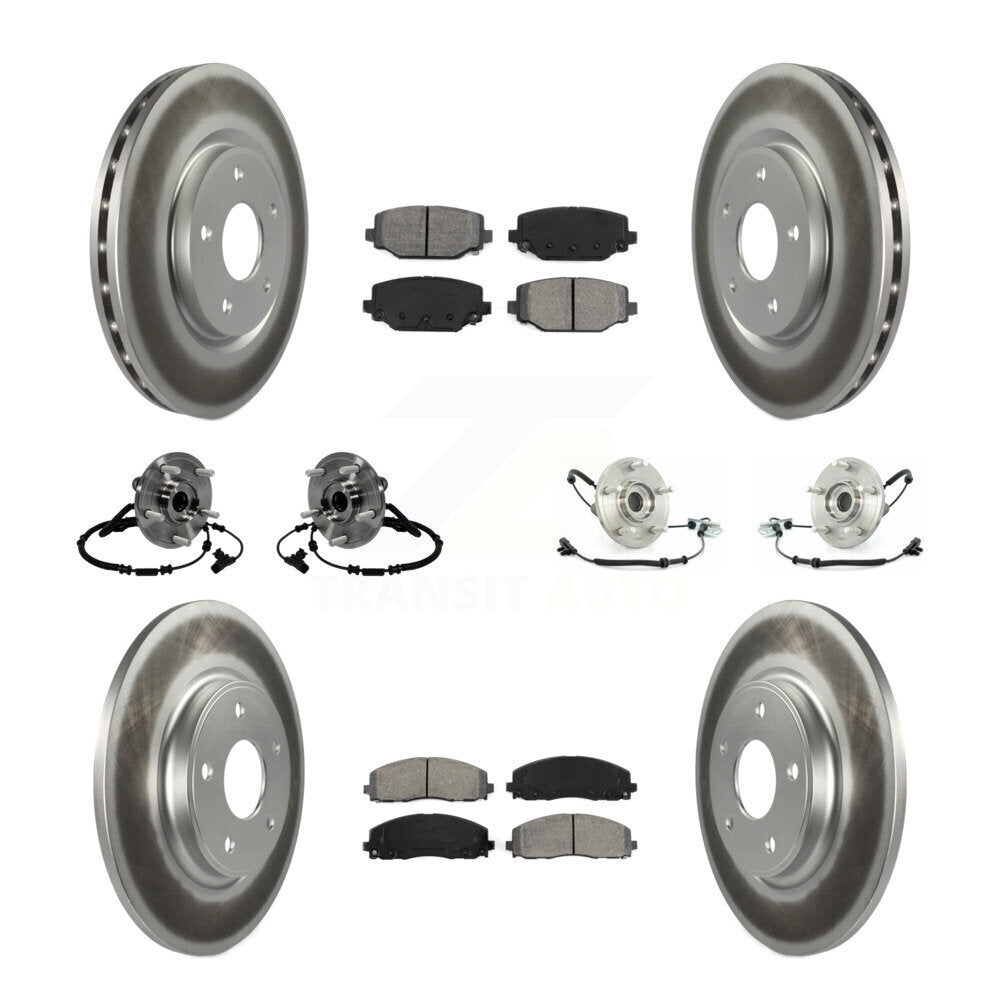 Kit de rotor et de plaquettes de frein revêtus de roulement de moyeu avant et arrière (10 pièces) pour Volkswagen Routa