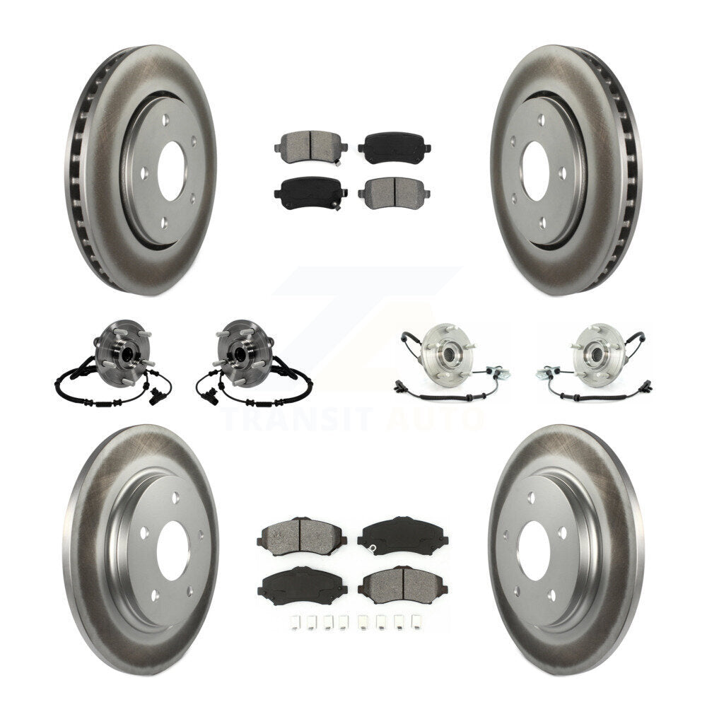 Kit de rotor et de plaquettes de frein revêtus de roulement de moyeu avant et arrière (10 pièces) pour Volkswagen Routa