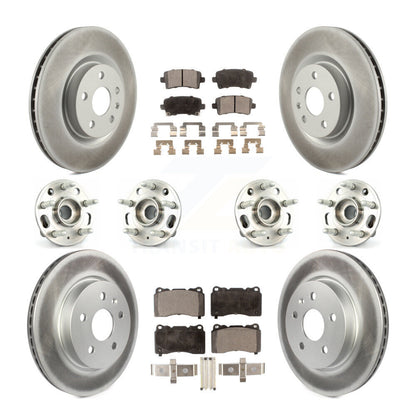 Kit de rotor et de plaquettes de frein à disque revêtus de roulement de moyeu avant et arrière (10 pièces) pour Cadillac XT