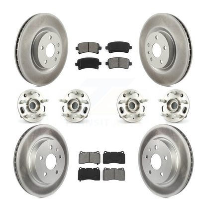 Kit de rotor et de plaquettes de frein à disque revêtus de roulement de moyeu avant et arrière (10 pièces) pour Cadillac XT