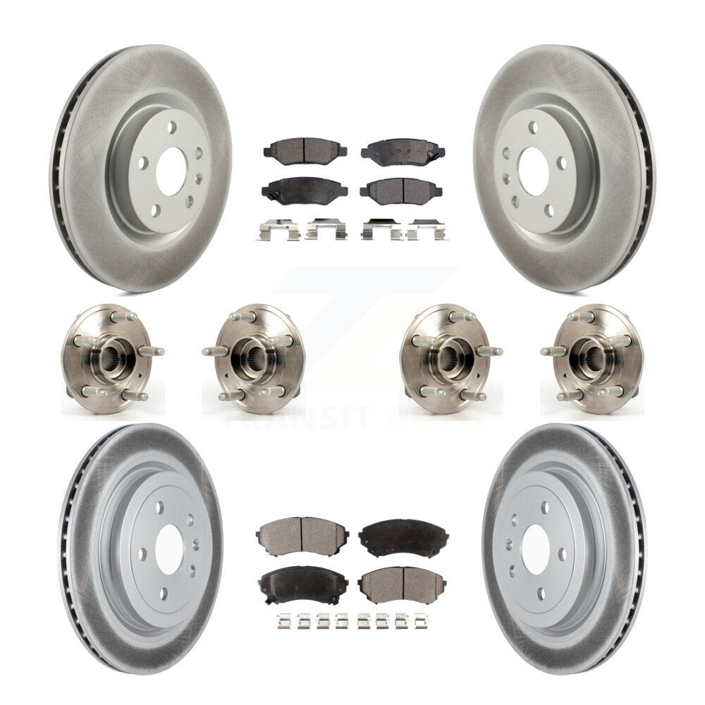 Kit de Rotor et de plaquettes de frein à disque revêtus de roulement de moyeu avant et arrière (10 pièces) pour Cadillac CT