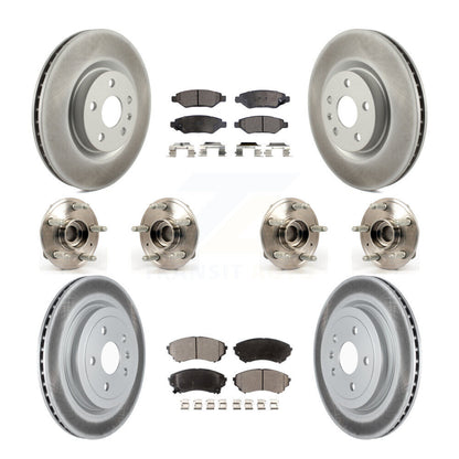Kit de Rotor et de plaquettes de frein à disque revêtus de roulement de moyeu avant et arrière (10 pièces) pour Cadillac CT