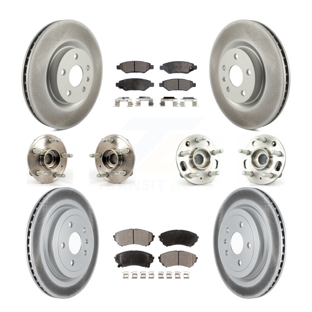 Kit de Rotor et de plaquettes de frein à disque revêtus de roulement de moyeu avant et arrière (10 pièces) pour Cadillac CT