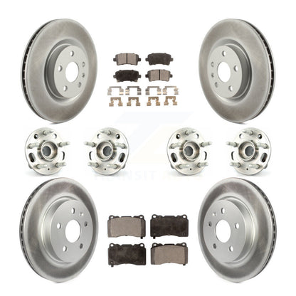 Kit de rotor et de plaquettes de frein à disque revêtus de roulement de moyeu avant et arrière (10 pièces) pour Cadillac XT