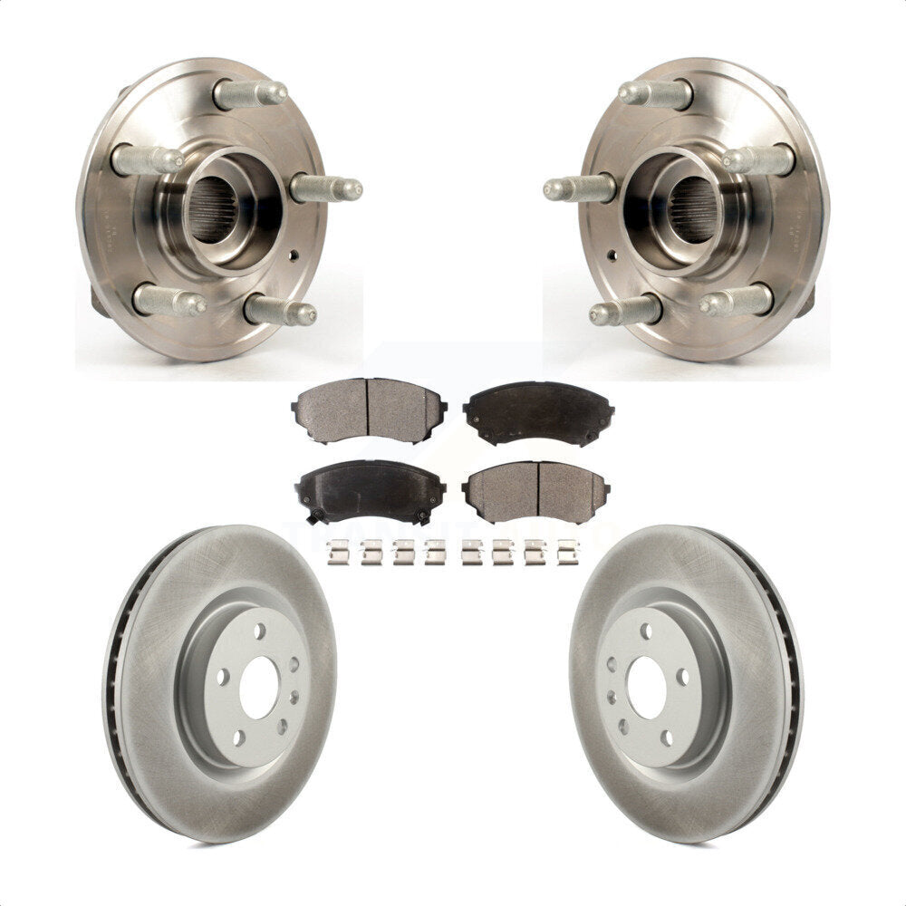 Ensemble de roulement de moyeu avant, Rotor de frein à disque revêtu et Kit de plaquettes pour Cadillac CT