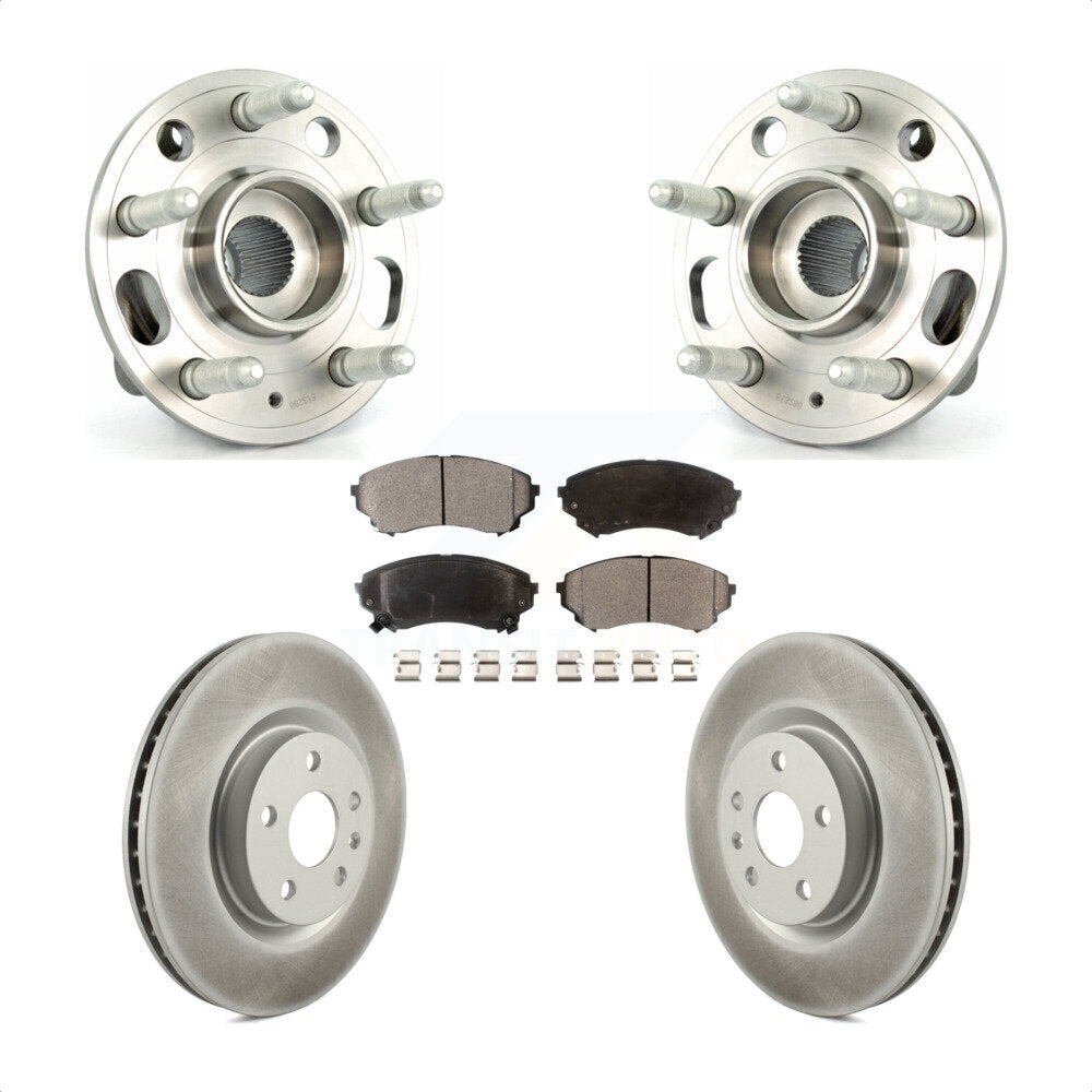 Ensemble de roulement de moyeu avant, Rotor de frein à disque revêtu et Kit de plaquettes pour Cadillac CT