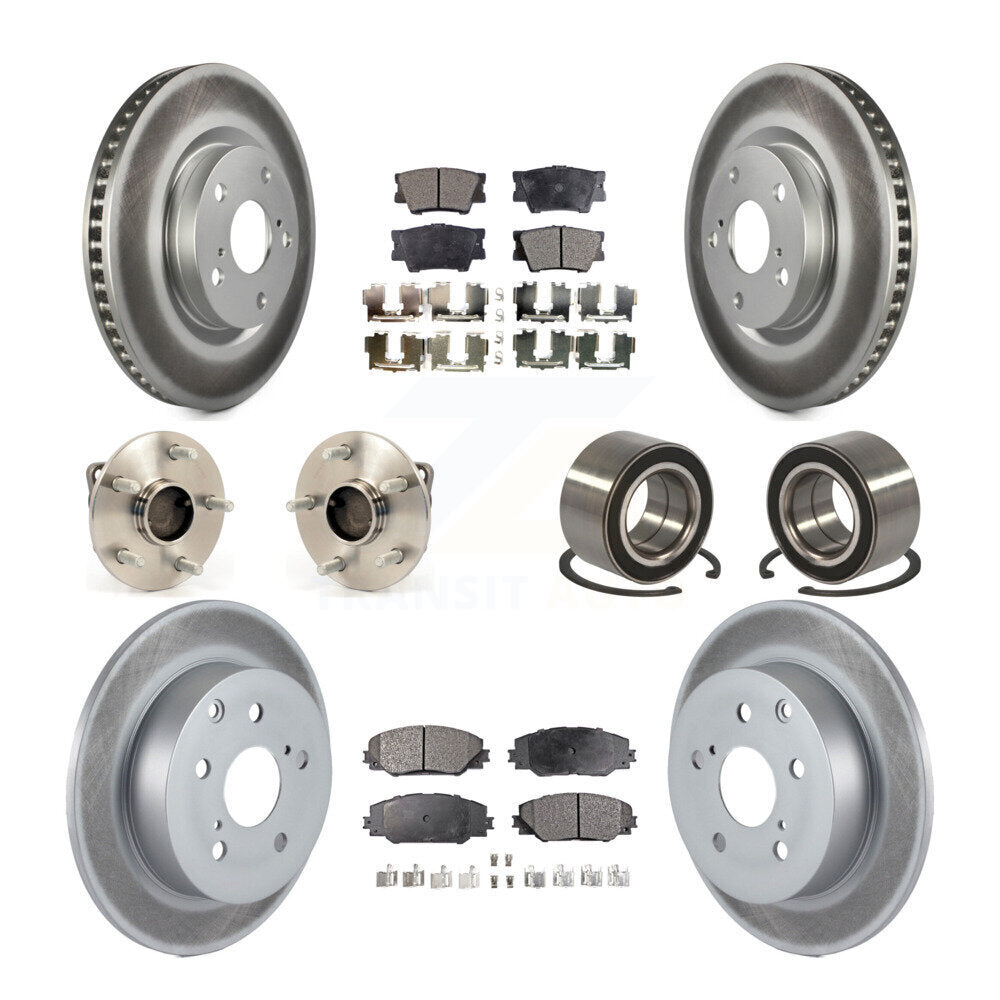Kit de rotor et de plaquettes de frein à disque revêtus de roulement de moyeu avant et arrière (10 pièces) pour Pontiac Vib