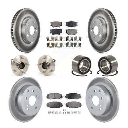 Kit de rotor et de plaquettes de frein à disque revêtus de roulement de moyeu avant et arrière (10 pièces) pour Pontiac Vib