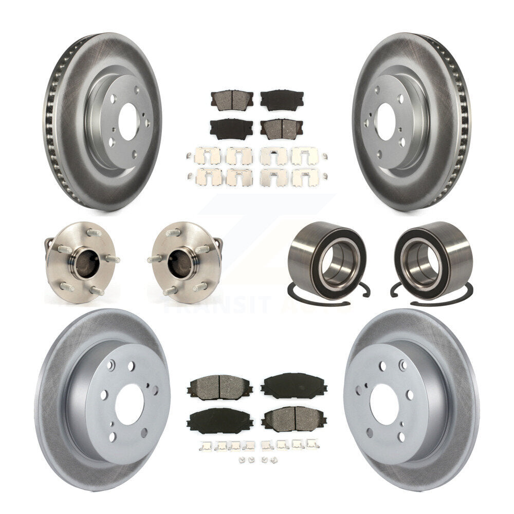Kit de rotor et de plaquettes de frein à disque revêtus de roulement de moyeu avant et arrière (10 pièces) pour Pontiac Vib