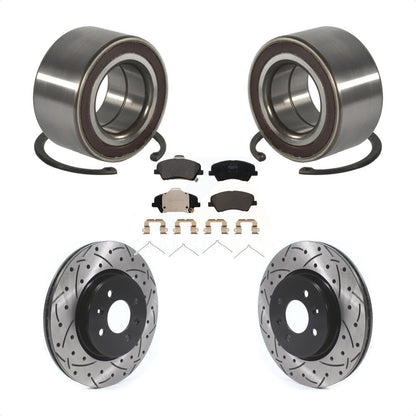 Kit de plaquettes de Rotor de frein, roulement de roue avant, fente percée, pour Kia Rio Hyundai Accen