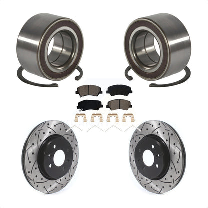 Kit de plaquettes de Rotor de frein, roulement de roue avant, fente percée, pour Kia Rio Hyundai Accen