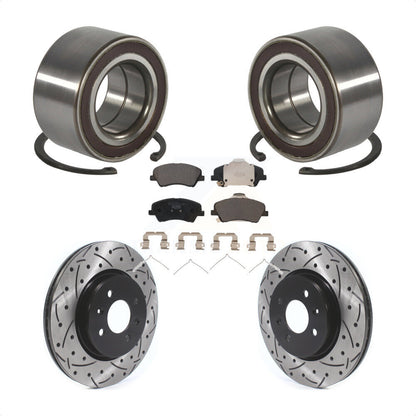 Kit de plaquettes de Rotor de frein, roulement de roue avant, fente percée, pour Kia Rio Hyundai Accen