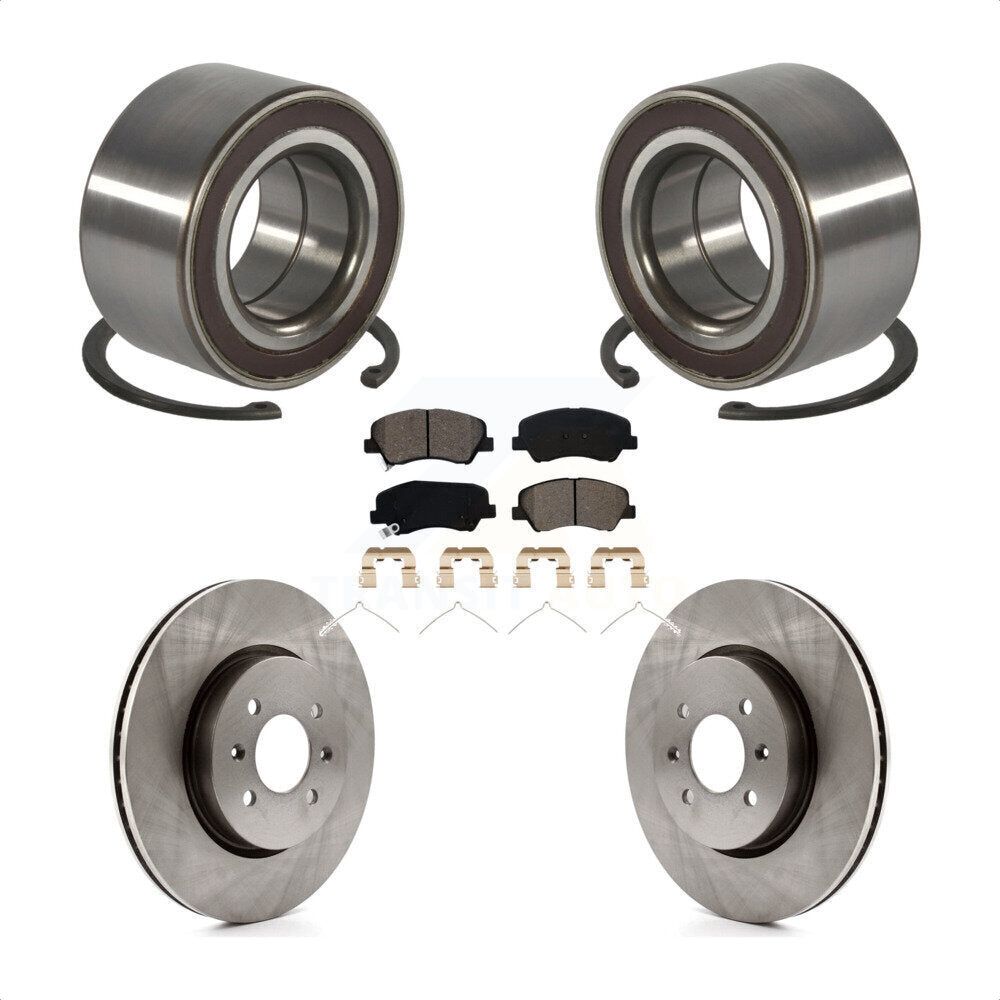 Kit de rotors et plaquettes de frein à disque, roulement de roue avant, pour Kia Rio Hyundai Accent