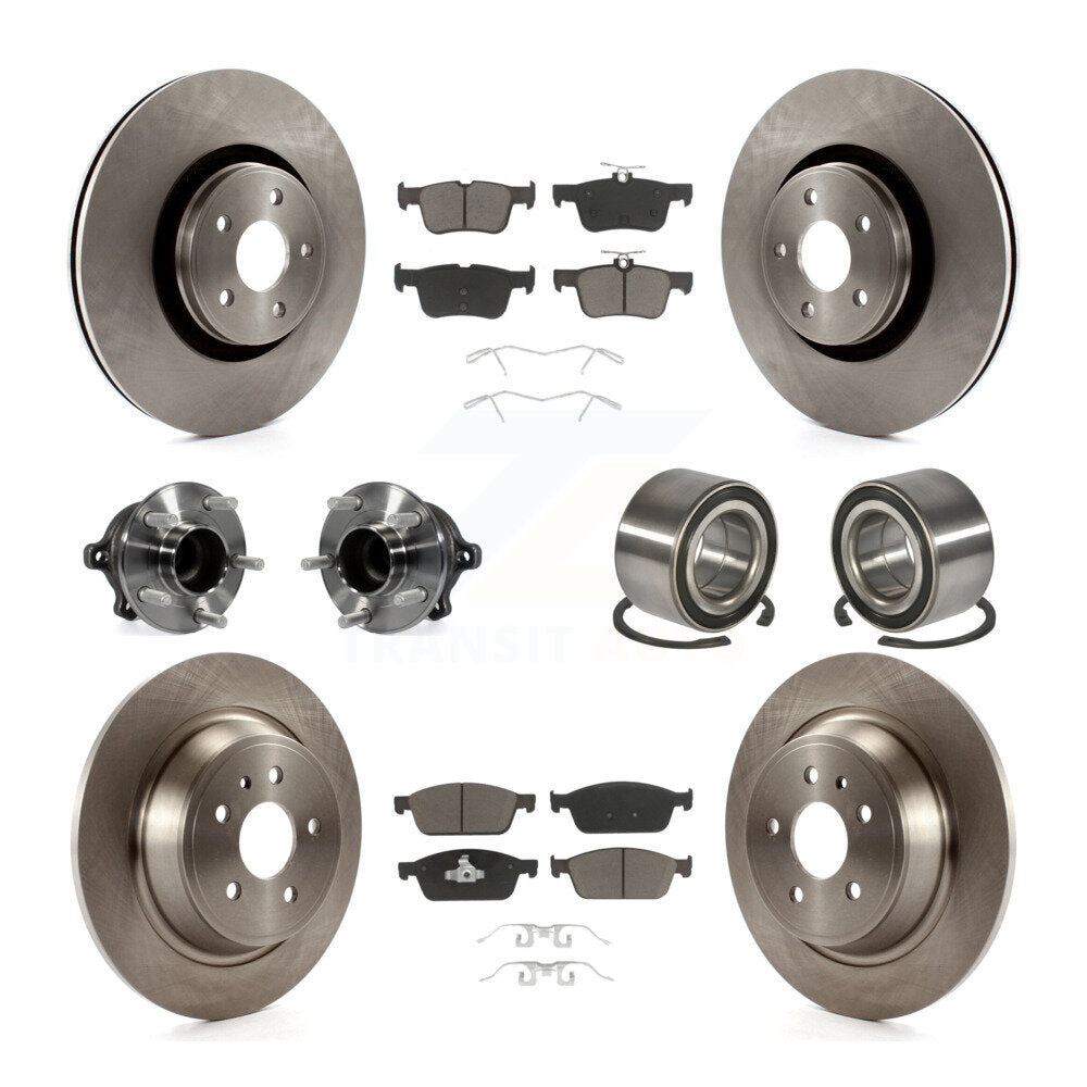Kit de Rotor et de plaquettes de frein à disque, roulement de moyeu de roue avant et arrière (10 pièces) pour Lincoln MK