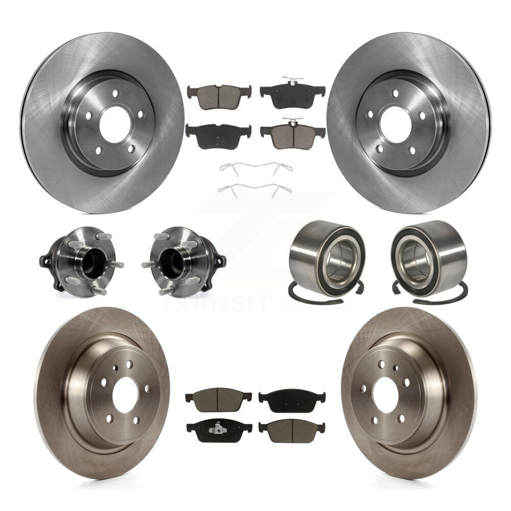 Kit de rotors et plaquettes de frein avec roulement de moyeu avant et arrière (10 pièces) pour Ford Escape Lincoln MK