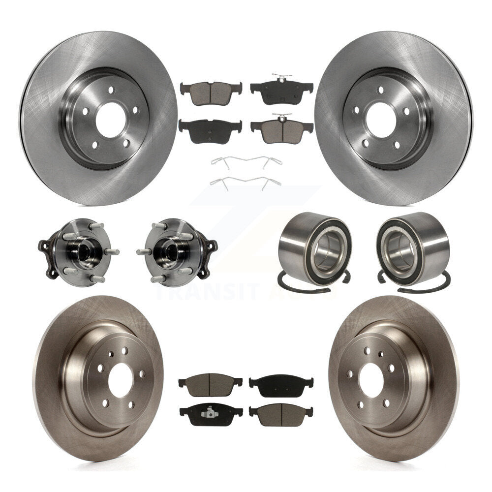 Kit de rotors et plaquettes de frein avec roulement de moyeu avant et arrière (10 pièces) pour Ford Escape Lincoln MK