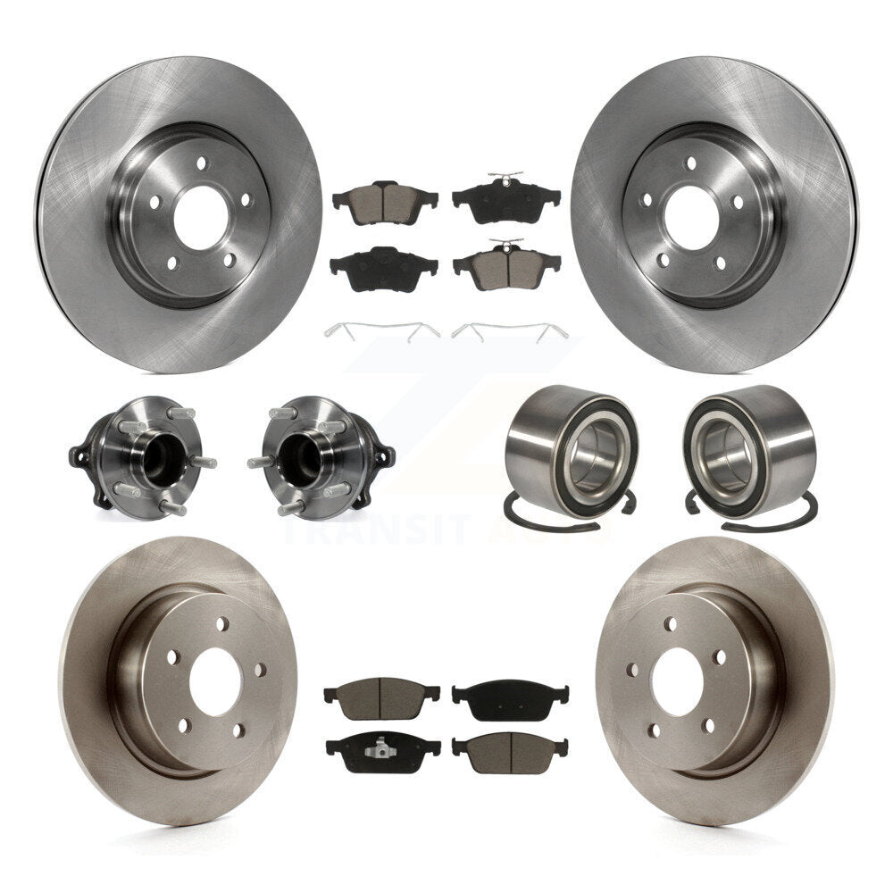 Kit de plaquettes de Rotor de frein, roulement de moyeu avant et arrière (10 pièces), pour Ford Escape FWD avec 2.0
