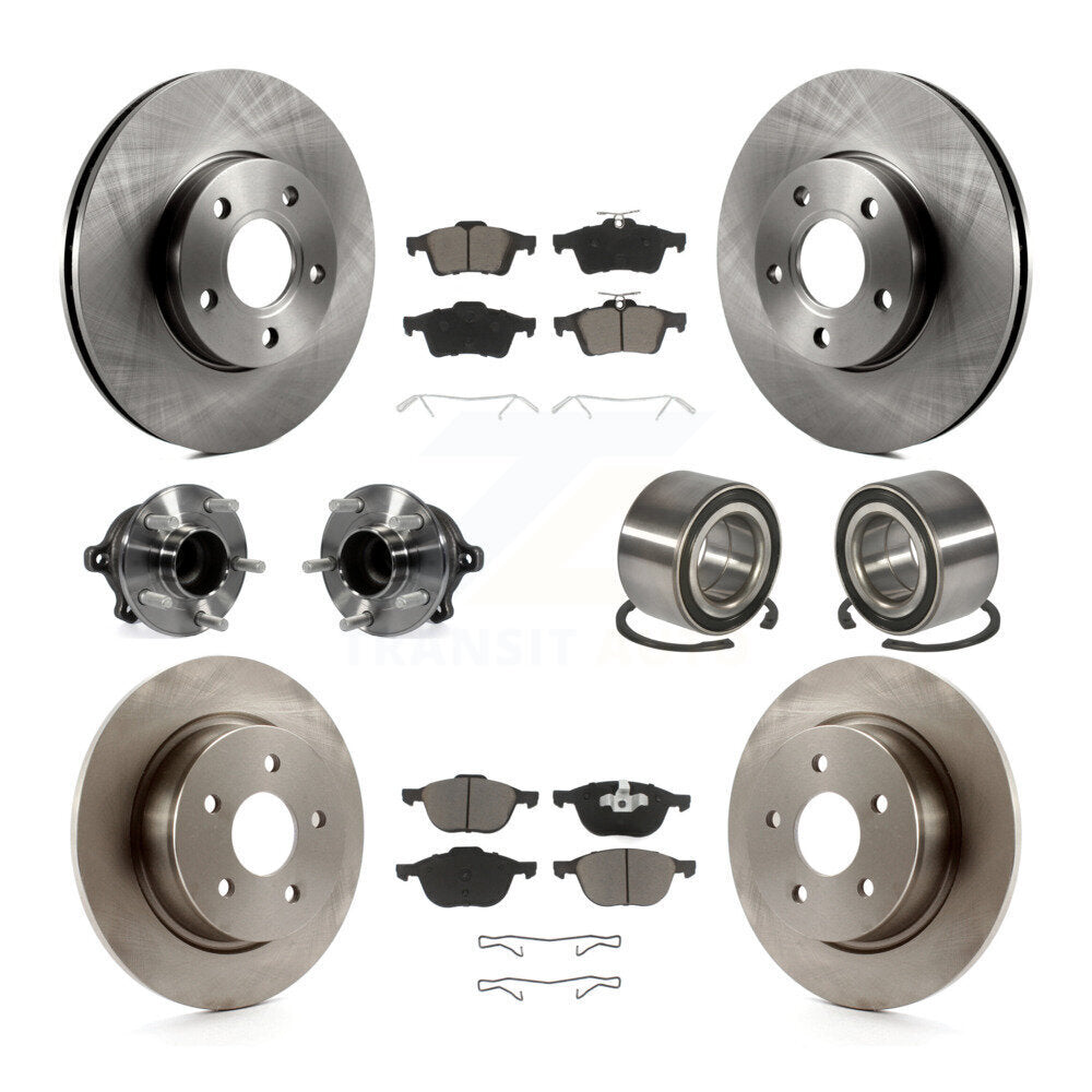 Kit de Rotor et plaquettes de frein à disque, roulement de moyeu de roue avant et arrière (10 pièces) pour Ford c-ma