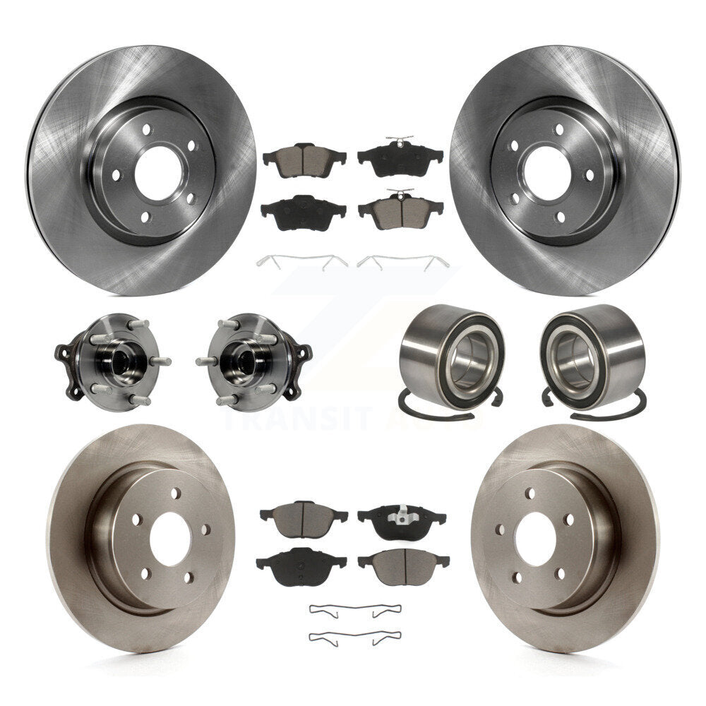 Kit de plaquettes de Rotor de frein, roulement de moyeu avant et arrière (10 pièces) pour Ford Escape AWD avec 2.5