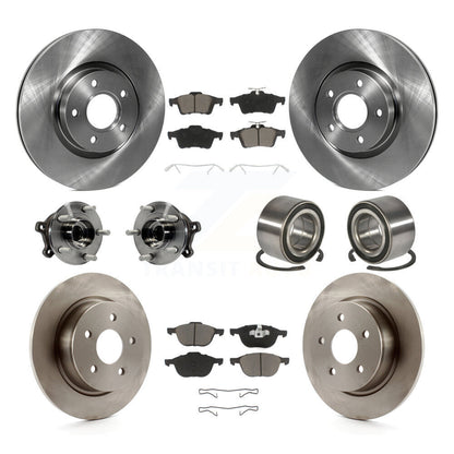 Kit de plaquettes de Rotor de frein, roulement de moyeu avant et arrière (10 pièces) pour Ford Escape AWD avec 2.5