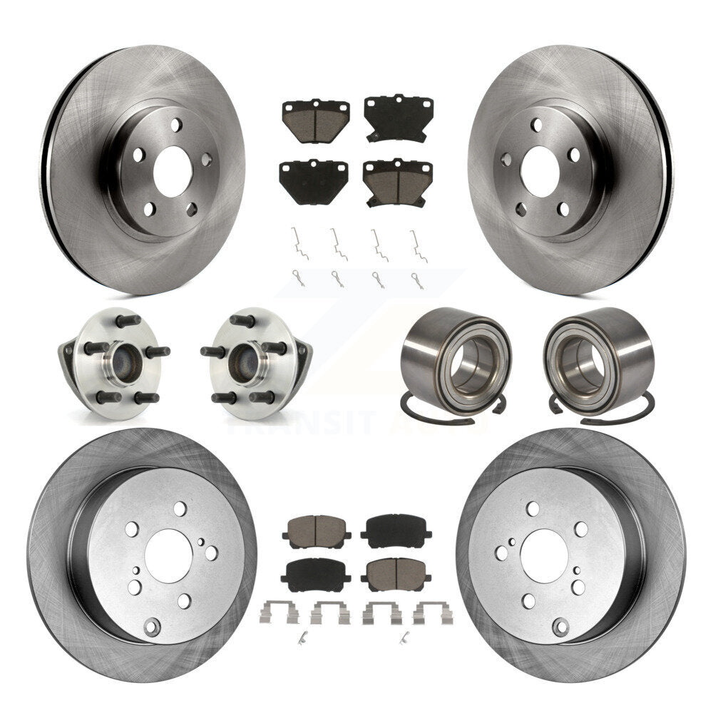 Kit de plaquettes de Rotor de frein, roulement de moyeu avant et arrière (10 pièces), pour Toyota Matrix Pontiac Vib