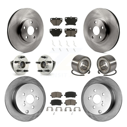 Kit de plaquettes de Rotor de frein, roulement de moyeu avant et arrière (10 pièces), pour Toyota Matrix Pontiac Vib