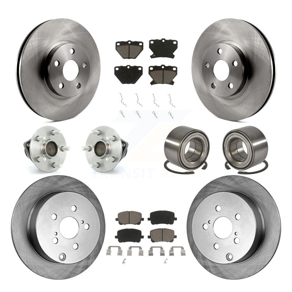 Kit de plaquettes de Rotor de frein, roulement de moyeu avant et arrière (10 pièces), pour Toyota Matrix Corolla Vib