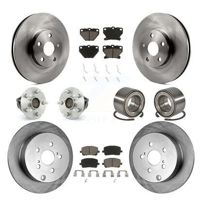 Kit de plaquettes de Rotor de frein, roulement de moyeu avant et arrière (10 pièces), pour Toyota Matrix Corolla Vib