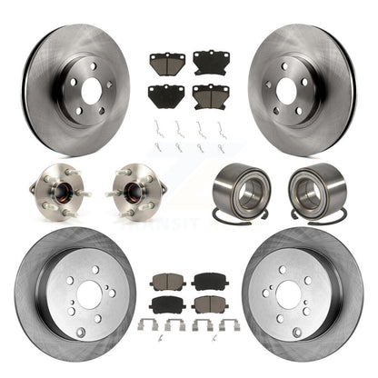 Kit de plaquettes de Rotor de frein, roulement de moyeu avant et arrière (10 pièces), pour Toyota Matrix Pontiac Vib