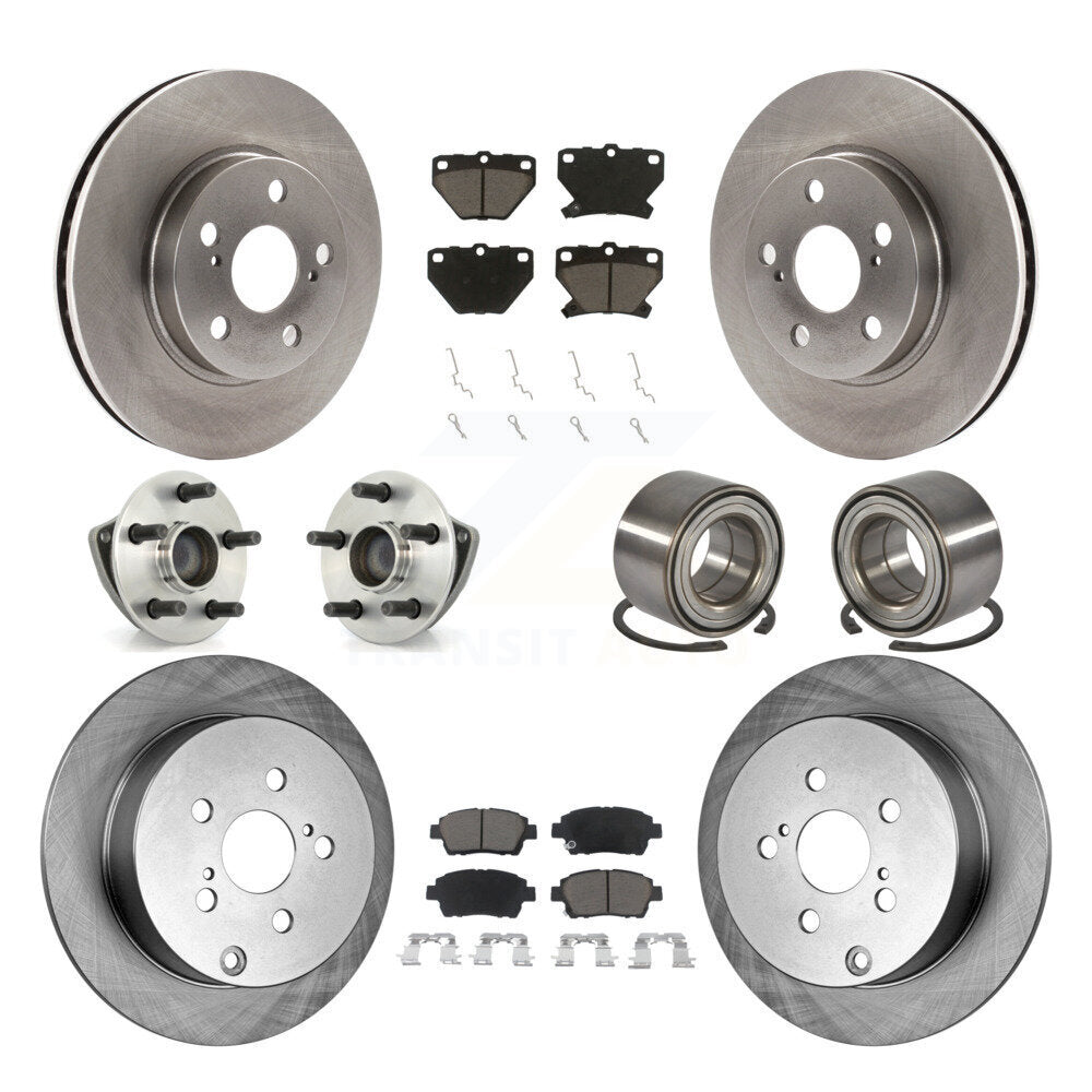 Kit de rotors et plaquettes de frein à disque, roulements de moyeu avant et arrière (10 pièces) pour Toyota Celica