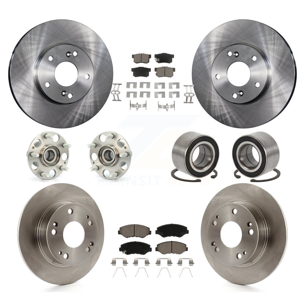Kit de rotors et plaquettes de frein à disque, roulements de moyeu avant et arrière (10 pièces) pour Honda Accord