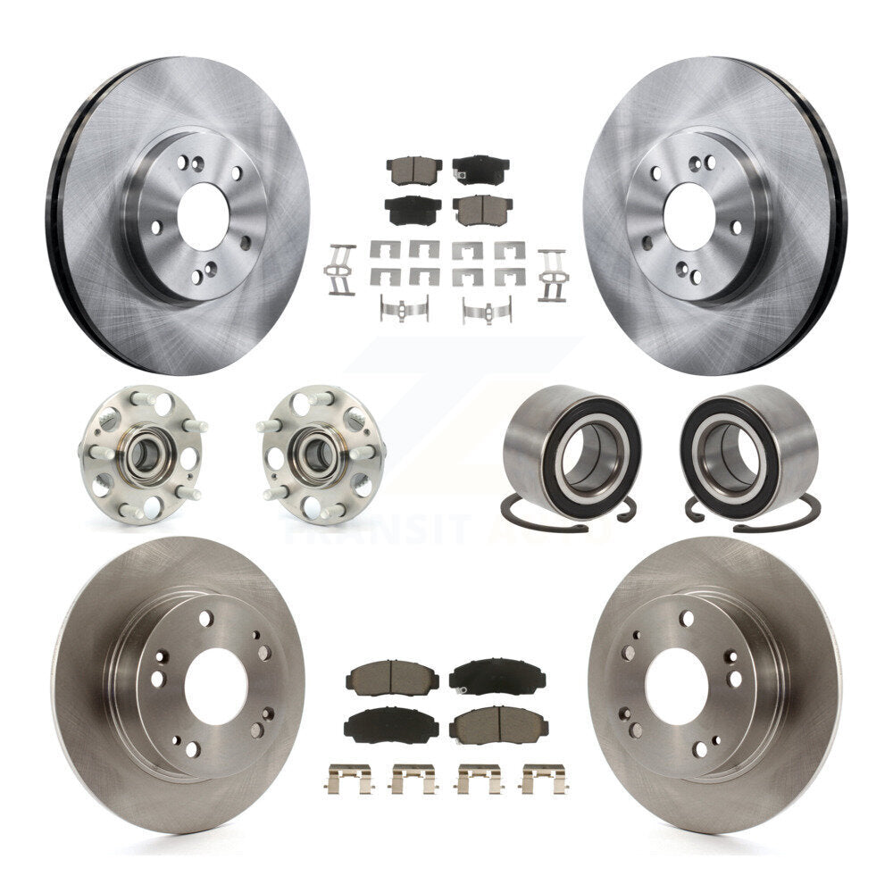 Kit de rotors et plaquettes de frein à disque, roulements de moyeu avant et arrière (10 pièces) pour Honda Accord