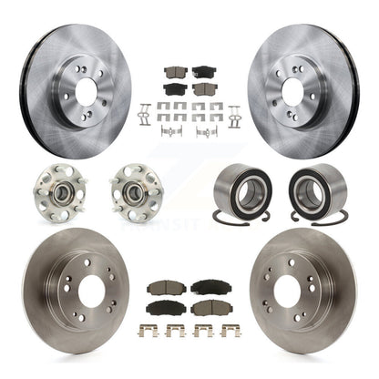 Kit de rotors et plaquettes de frein à disque, roulements de moyeu avant et arrière (10 pièces) pour Honda Accord