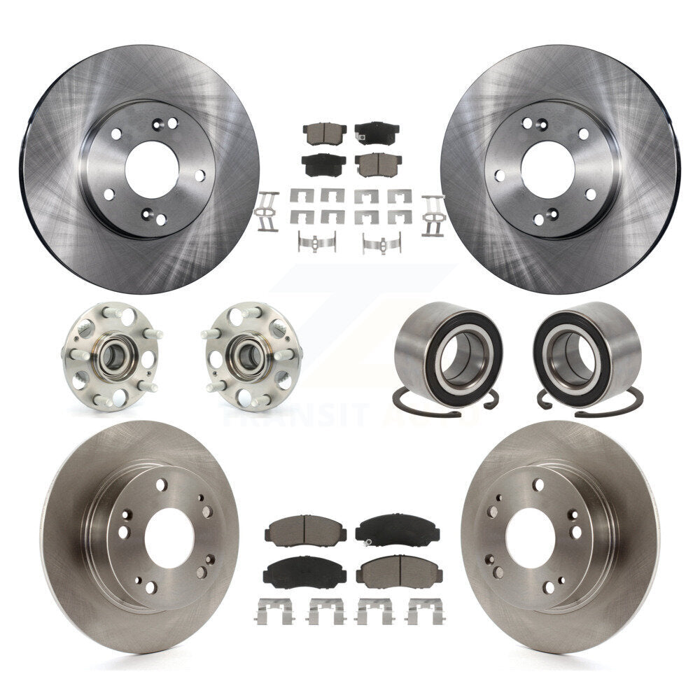 Kit de rotors et plaquettes de frein à disque, roulements de moyeu avant et arrière (10 pièces) pour Honda Accord