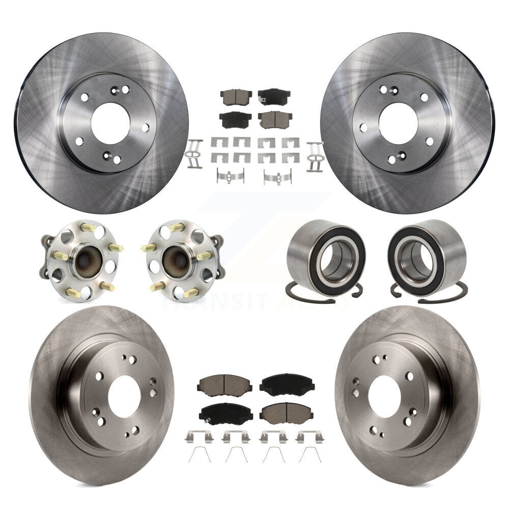 Kit de rotors et plaquettes de frein à disque, roulements de moyeu avant et arrière (10 pièces) pour Honda Accord