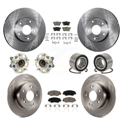 Kit de rotors et plaquettes de frein à disque, roulements de moyeu avant et arrière (10 pièces) pour Honda Accord