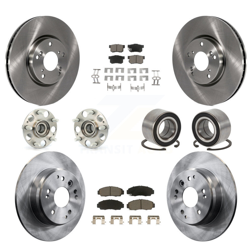 Kit de rotor de frein à disque et de plaquettes en céramique, roulement de moyeu avant et arrière (10 pièces) pour Acura T