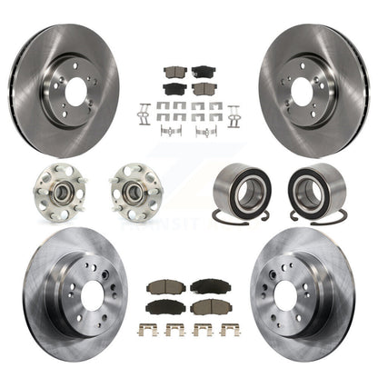 Kit de rotor de frein à disque et de plaquettes en céramique, roulement de moyeu avant et arrière (10 pièces) pour Acura T