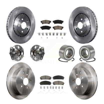 Kit de rotors et plaquettes de frein avec roulement de moyeu avant et arrière (10 pièces) pour Toyota Sienna FW 11-20