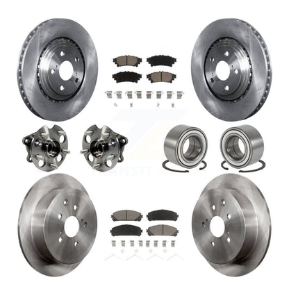 Kit de rotors et plaquettes de frein avec roulement de moyeu avant et arrière (10 pièces) pour Toyota Sienna AW 11-20