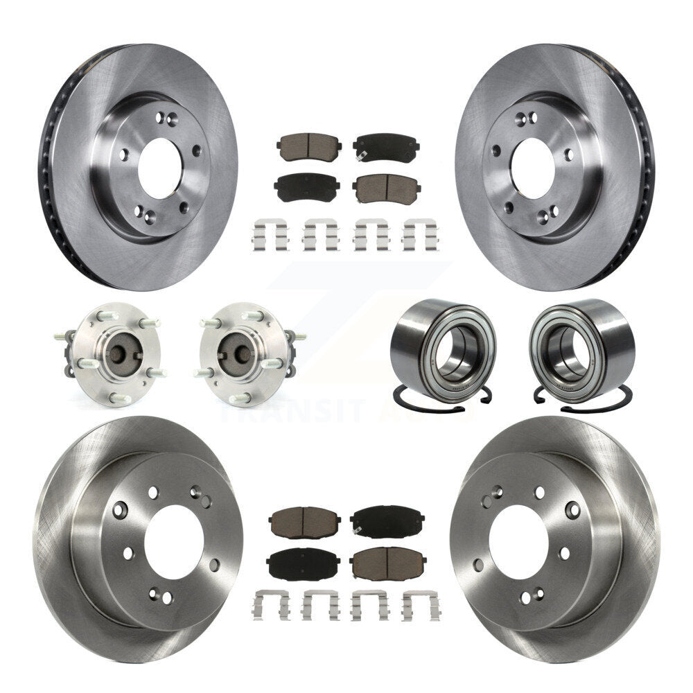 Kit de plaquettes de Rotor de frein à disque, roulement de moyeu avant et arrière (10 pièces) pour Kia Forte koup Forte