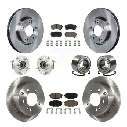 Kit de plaquettes de Rotor de frein à disque, roulement de moyeu avant et arrière (10 pièces) pour Kia Forte koup Forte