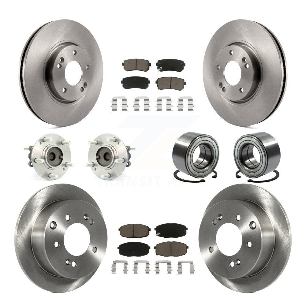 Kit de plaquettes de Rotor de frein à disque, roulement de moyeu avant et arrière (10 pièces) pour Kia Forte koup Forte
