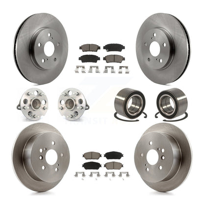 Kit de rotors et plaquettes de frein avec roulement de moyeu avant et arrière (10 pièces) pour Toyota Sienna FW 04-10