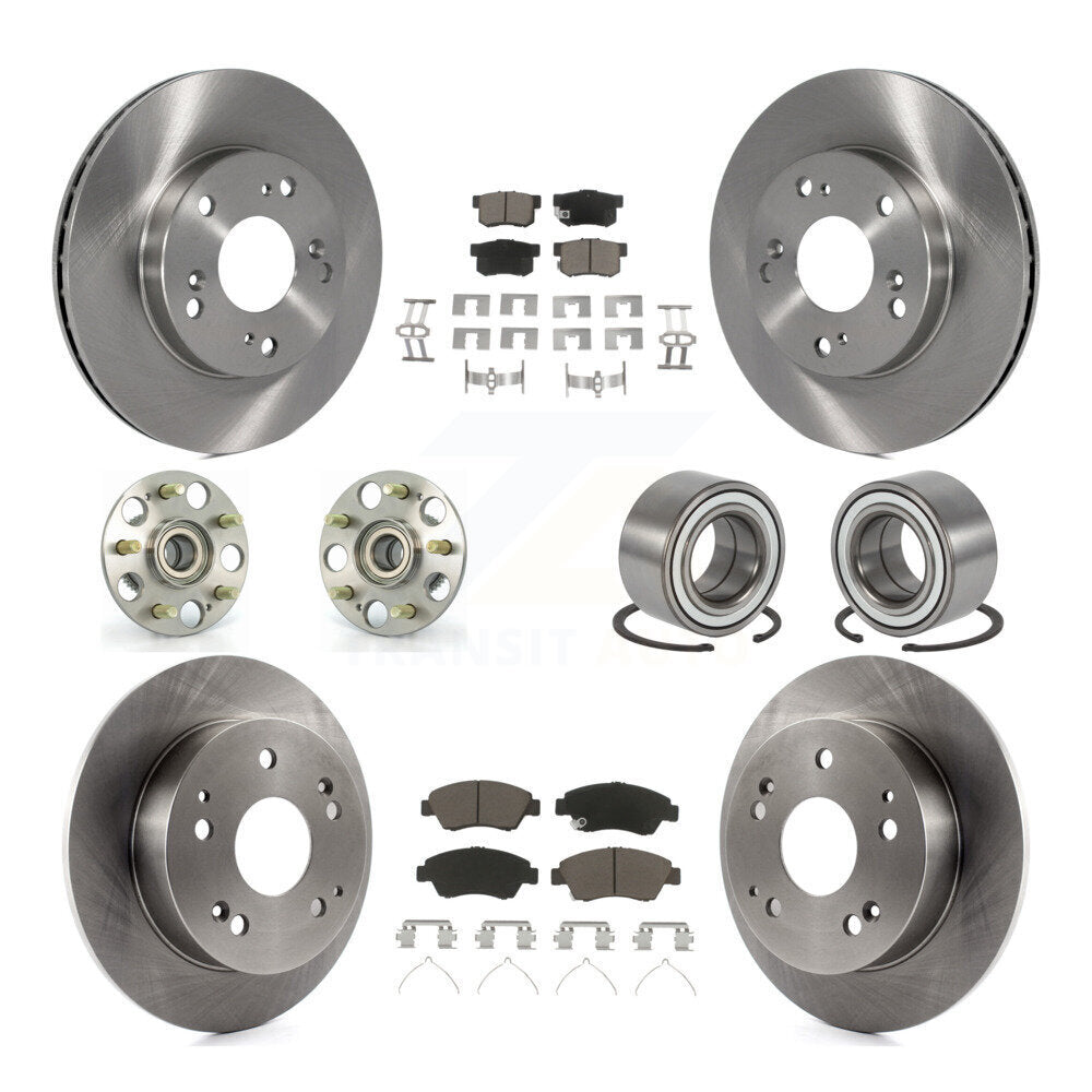 Kit de plaquettes de Rotor de frein à disque, roulement de moyeu avant et arrière (10 pièces) pour Honda Civic Acura RS