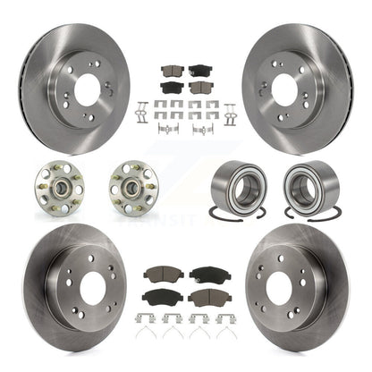 Kit de plaquettes de Rotor de frein à disque, roulement de moyeu avant et arrière (10 pièces) pour Honda Civic Acura RS