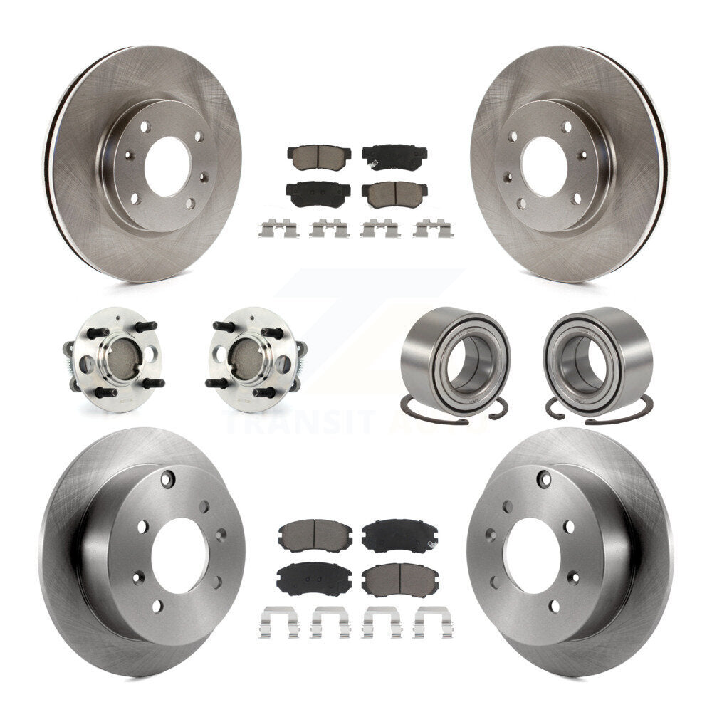 Kit de plaquettes de Rotor de frein, roulement de moyeu avant et arrière (10 pièces), pour Hyundai Sonata Kia Optim
