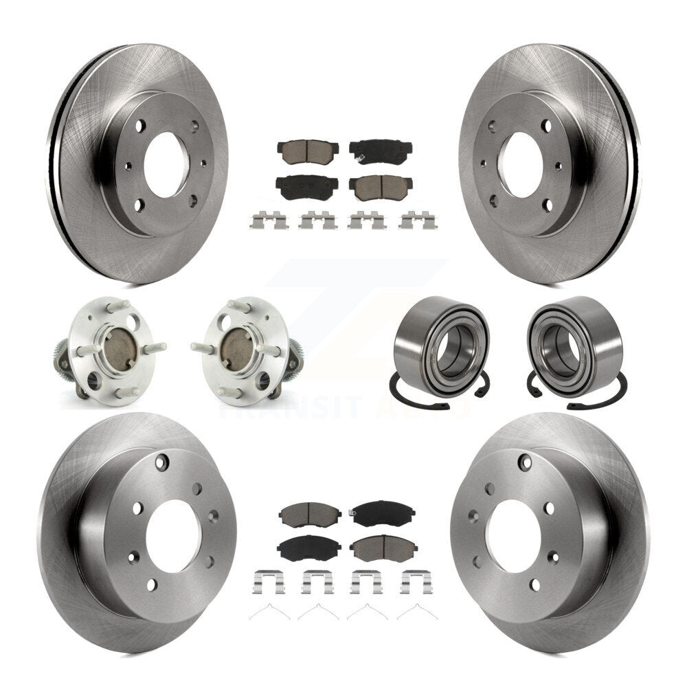 Kit de rotors et plaquettes de frein à disque, roulements de moyeu avant et arrière (10 pièces) pour Hyundai Sonat