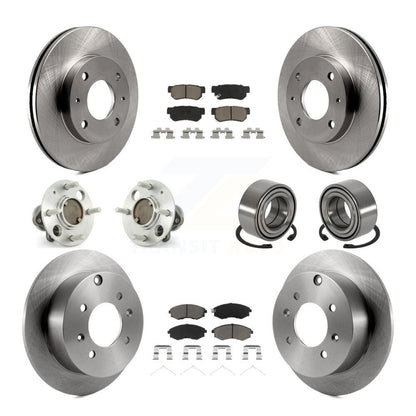 Kit de rotors et plaquettes de frein à disque, roulements de moyeu avant et arrière (10 pièces) pour Hyundai Sonat