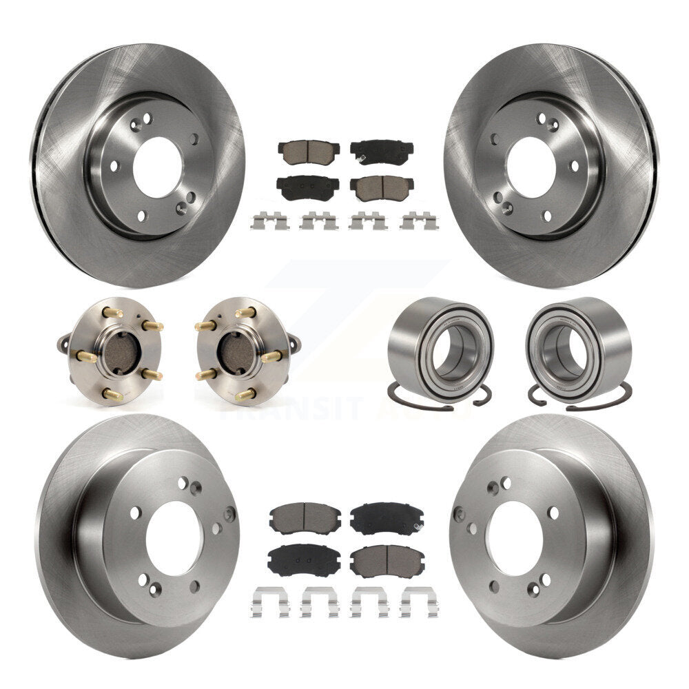 Kit de plaquettes de Rotor de frein, roulement de moyeu avant et arrière (10 pièces), pour Hyundai Sonata Kia Optim